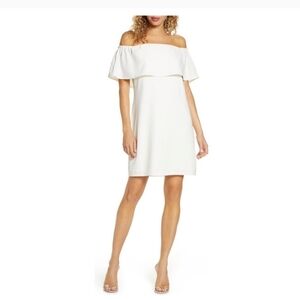 NWT, Off the Shoulder Dress by Charles Henry, Ivory, Size XS